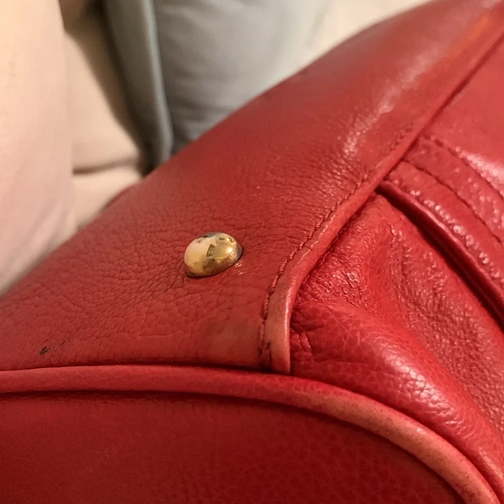 Glove, leather satchel